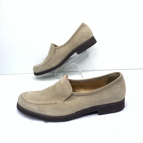 Hush Puppies Shoes - Hush Puppies Heirloom Taupe Tan Loafers Size 8.5